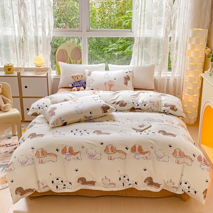 91家纺网 家纺一手货源 找家纺 （总）珺柔 2023新款40支纱13070锁边工艺款全棉印花四件套