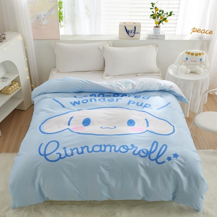 91家纺网 家纺一手货源 找家纺 蘭菲2023新款全棉印染三丽鸥全棉大版卡通四件套-被套 肉包