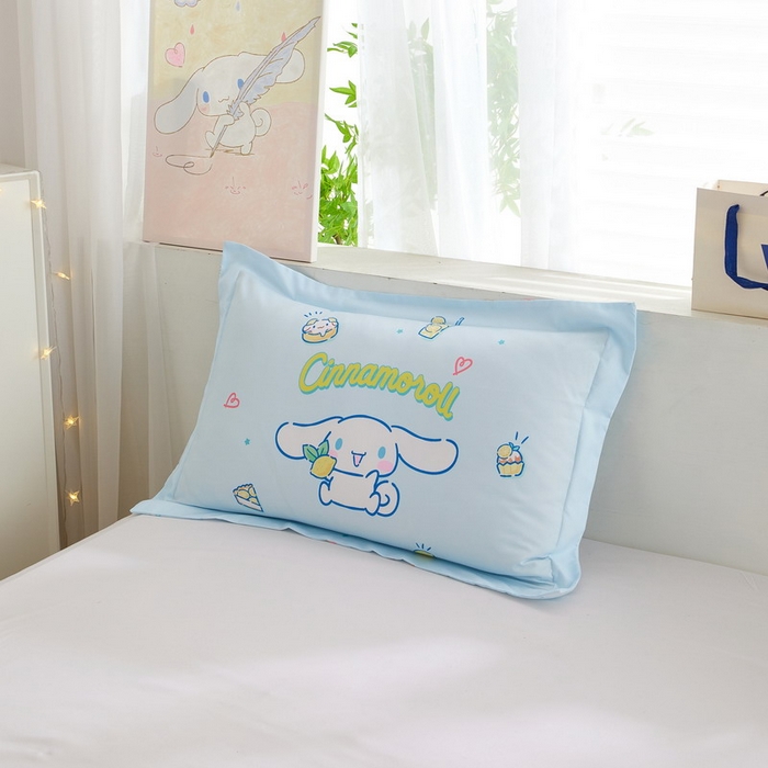 91家纺网 家纺一手货源 找家纺 蘭菲2023新款全棉印染三丽鸥全棉大版卡通四件套-枕套 圆宝