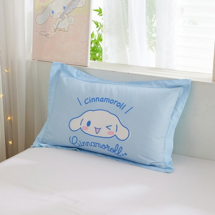 91家纺网 家纺一手货源 找家纺 蘭菲2023新款全棉印染三丽鸥全棉大版卡通四件套-枕套 肉包