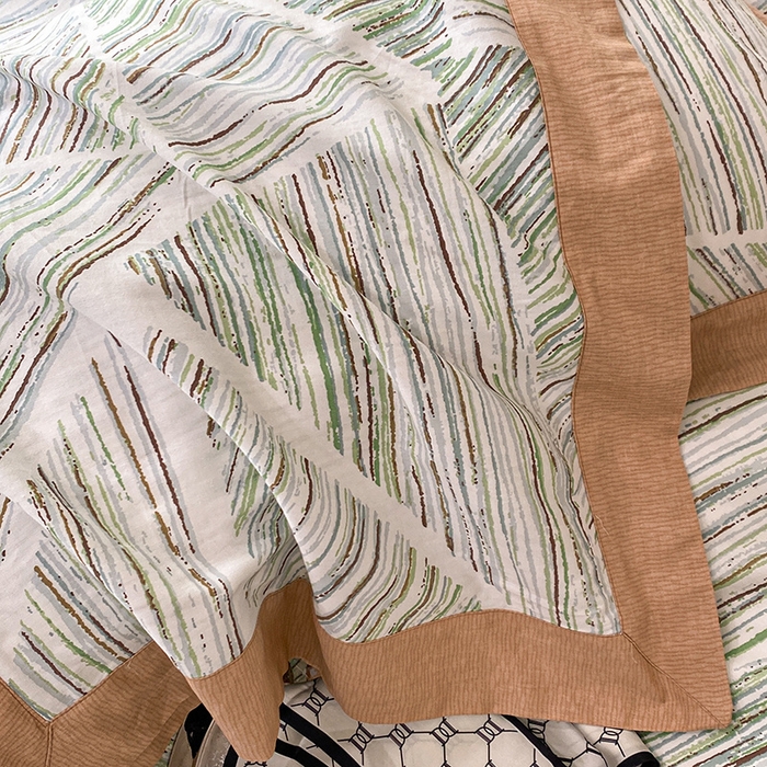 91家纺网 家纺一手货源 找家纺 金奇达 2024新款全棉宽边轻奢四件套 初夏