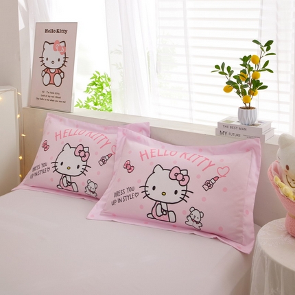 蘭菲2023新款全棉印染三丽鸥全棉大版卡通四件套-枕套 甜心kT