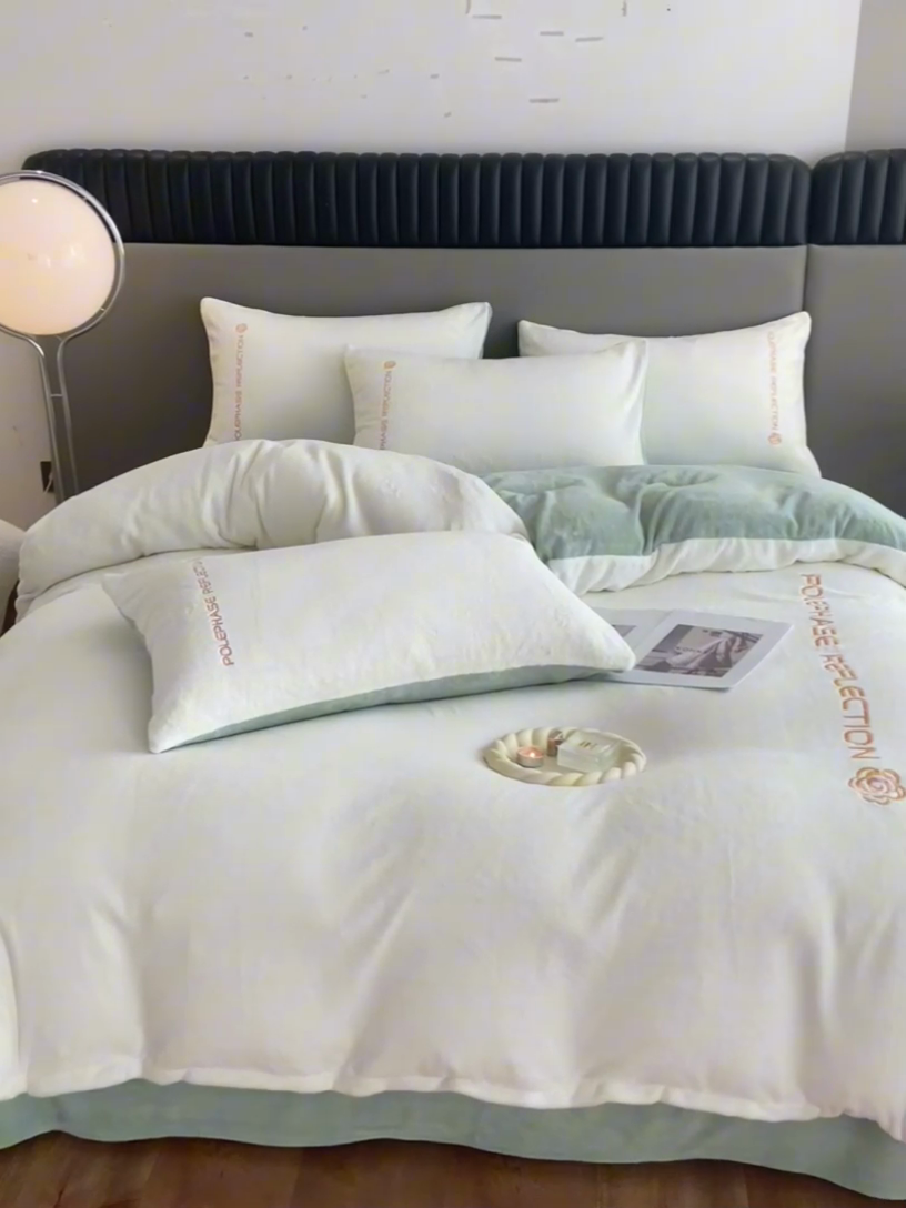 91家纺网 家纺一手货源 找家纺 （总）澳梵 2023新款轻奢风牛奶绒刺绣四件套