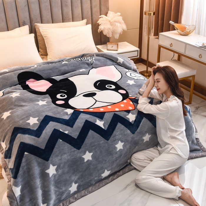 91家纺网 家纺一手货源 找家纺 新月家纺（锦威郎） 2023新款时尚系列毛毯 心动