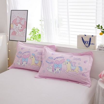 91家纺网 家纺一手货源 找家纺 （总）蘭菲2023新款全棉印染三丽鸥全棉大版卡通四件套-枕套