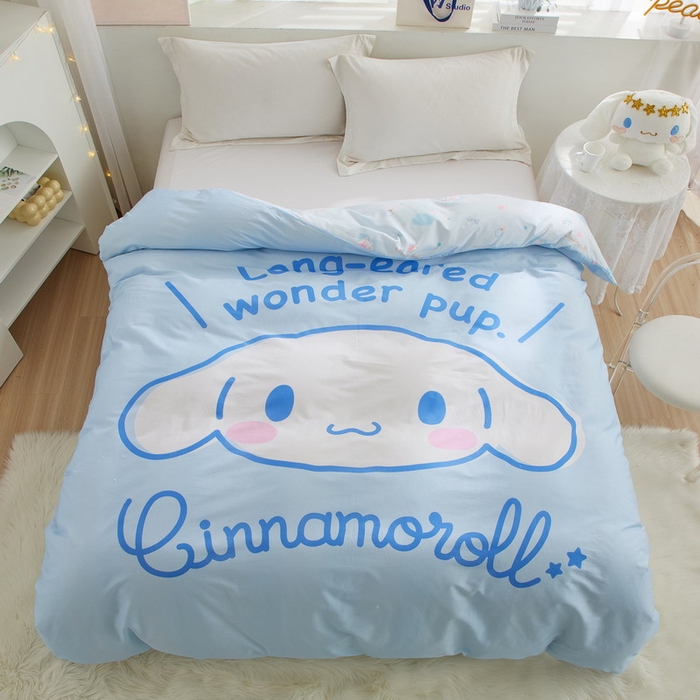 91家纺网 家纺一手货源 找家纺 蘭菲2023新款全棉印染三丽鸥全棉大版卡通四件套-被套 肉包