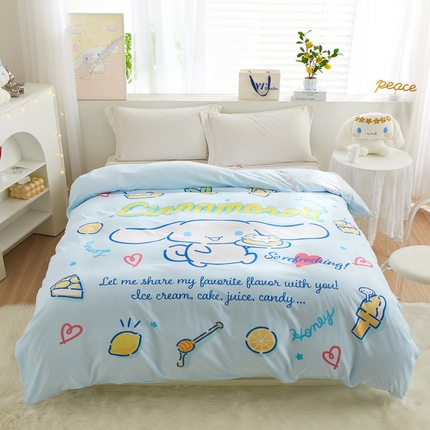 91家纺网 家纺一手货源 找家纺 蘭菲2023新款全棉印染三丽鸥全棉大版卡通四件套-被套 圆宝