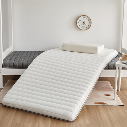 91家纺网 家纺一手货源 找家纺 鑫梦莱 2025新款加厚针织棉乳胶床垫（学生宿舍款） 简约白（厚度约9cm）