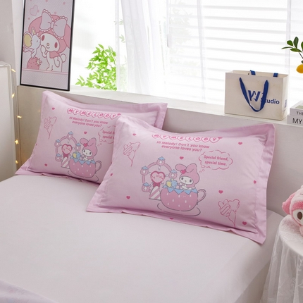 蘭菲2023新款全棉印染三丽鸥全棉大版卡通四件套-枕套 花园宝宝