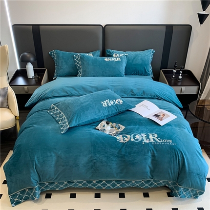 91家纺网 家纺一手货源 找家纺 （总）首尔 2023新款加厚宝宝绒四件套  