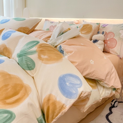 91家纺网 家纺一手货源 找家纺 （总）权瑾家纺 13372全棉纯棉四件套直播爆款小清新少女风