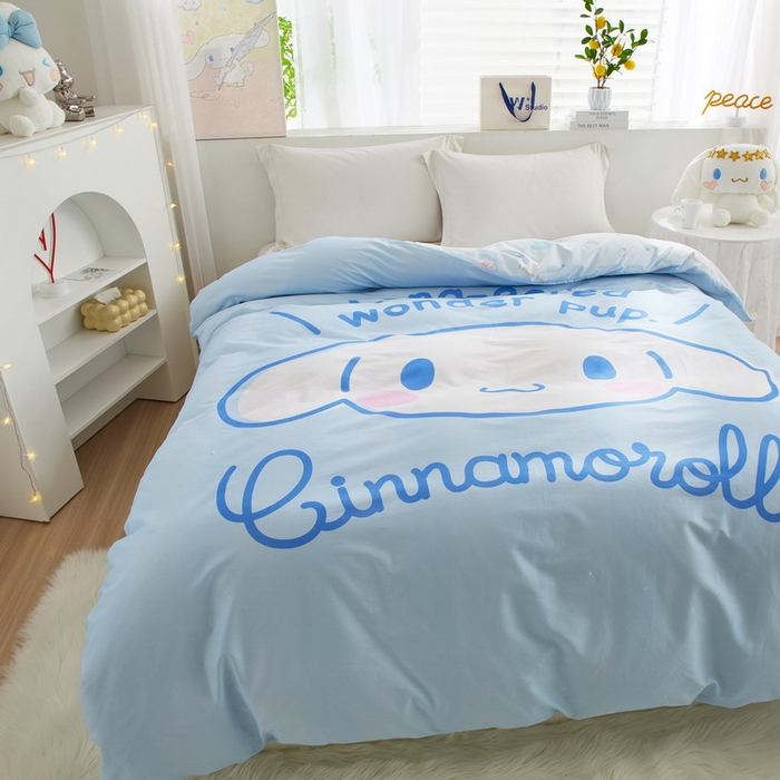 91家纺网 家纺一手货源 找家纺 蘭菲2023新款全棉印染三丽鸥全棉大版卡通四件套-被套 肉包