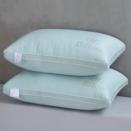 91家纺网 家纺一手货源 找家纺 天意美 2023新款舒适柔丝花边冰丝烫钻枕头枕芯 48x74cm天蓝色一只