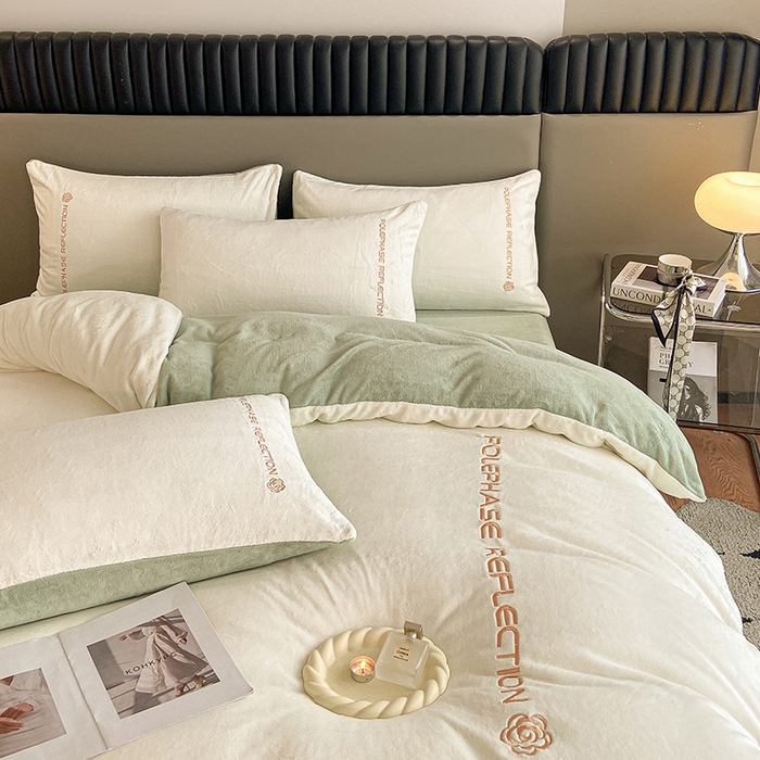 91家纺网 家纺一手货源 找家纺 （总）澳梵 2023新款轻奢风牛奶绒刺绣四件套