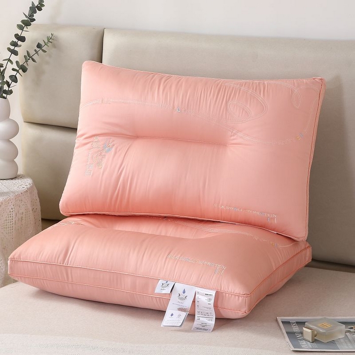 91家纺网 家纺一手货源 找家纺 天意美 2023新款-字母燕窝蛋白枕头枕芯 48x74cm燕窝蛋白字母-粉（一只）