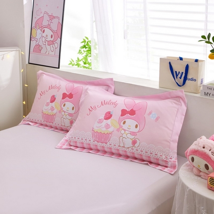 蘭菲2023新款全棉印染三丽鸥全棉大版卡通四件套-枕套 节日快乐