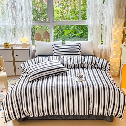 91家纺网 家纺一手货源 找家纺 （总）珺柔 2023新款40支纱13070锁边工艺款全棉印花四件套