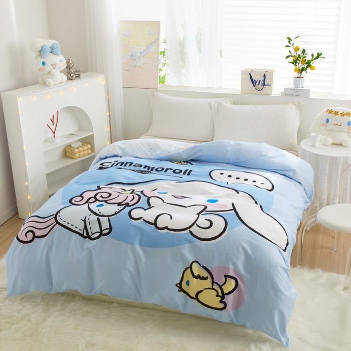 91家纺网 家纺一手货源 找家纺 蘭菲2023新款全棉印染三丽鸥全棉大版卡通四件套-被套 布丁