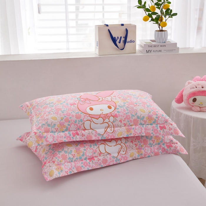 91家纺网 家纺一手货源 找家纺 蘭菲2023新款全棉印染三丽鸥全棉大版卡通四件套-枕套 闺蜜