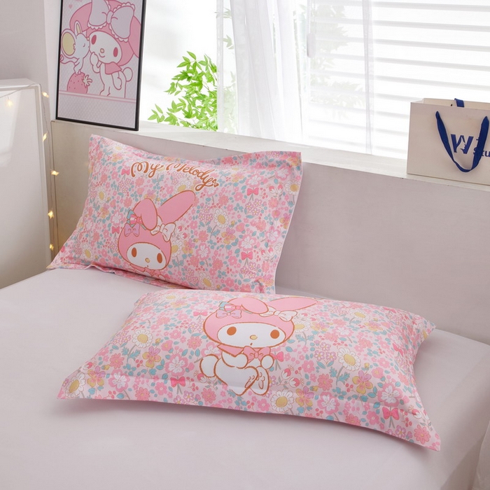 91家纺网 家纺一手货源 找家纺 蘭菲2023新款全棉印染三丽鸥全棉大版卡通四件套-枕套 闺蜜