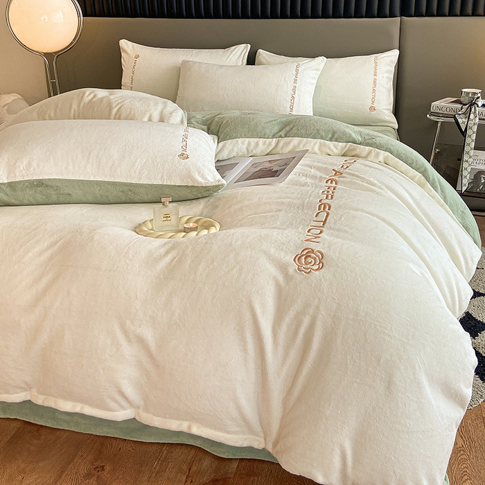 91家纺网 家纺一手货源 找家纺 （总）澳梵 2023新款轻奢风牛奶绒刺绣四件套