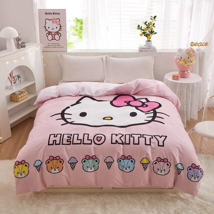蘭菲2023新款全棉印染三丽鸥全棉大版卡通四件套-被套 粉系