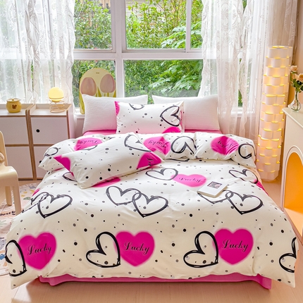 91家纺网 家纺一手货源 找家纺 （总）珺柔 2023新款40支纱13070锁边工艺款全棉印花四件套