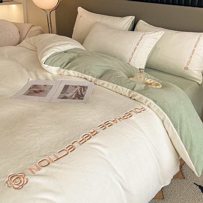 91家纺网 家纺一手货源 找家纺 （总）澳梵 2023新款轻奢风牛奶绒刺绣四件套