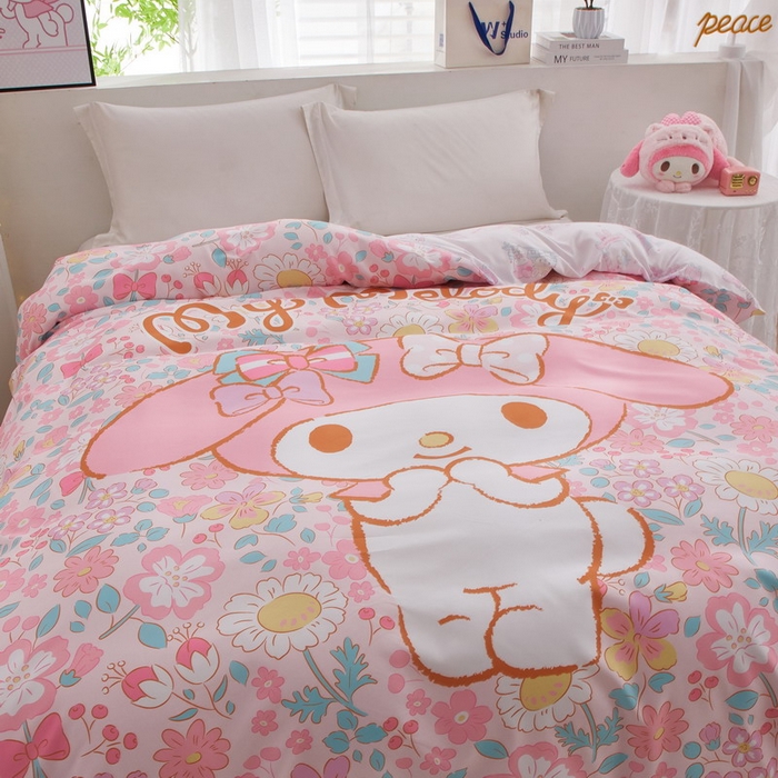 91家纺网 家纺一手货源 找家纺 蘭菲2023新款全棉印染三丽鸥全棉大版卡通四件套-被套 闺蜜