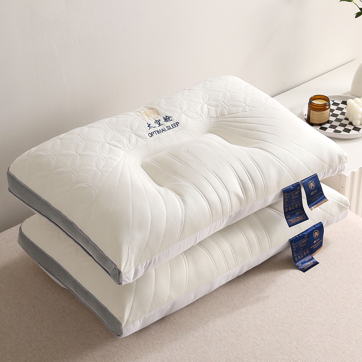 91家纺网 家纺一手货源 找家纺 天意美 2023新款-高弹星空舱护颈锥枕头枕芯 45x72cm太空舱（一只）