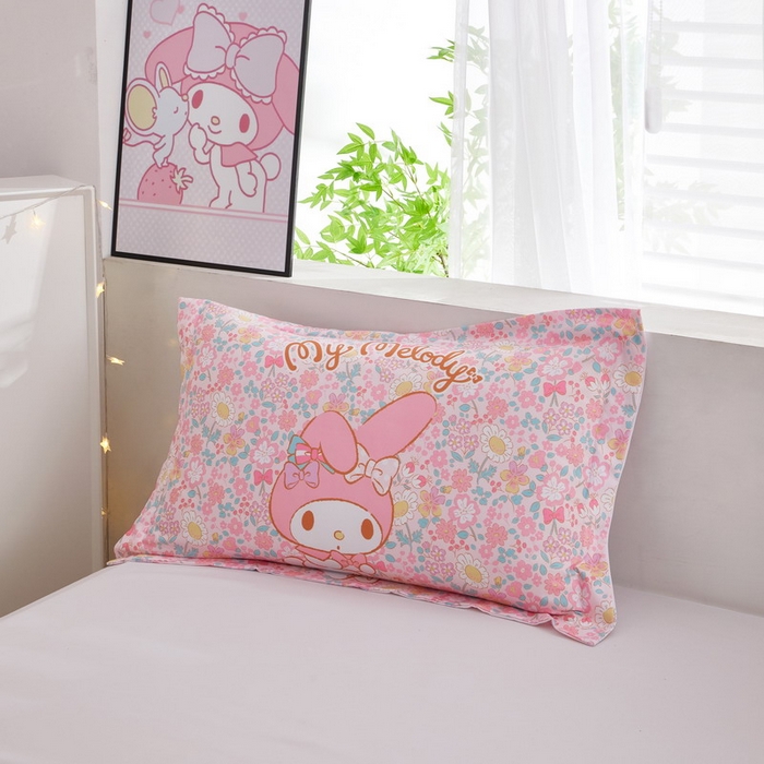 91家纺网 家纺一手货源 找家纺 蘭菲2023新款全棉印染三丽鸥全棉大版卡通四件套-枕套 闺蜜