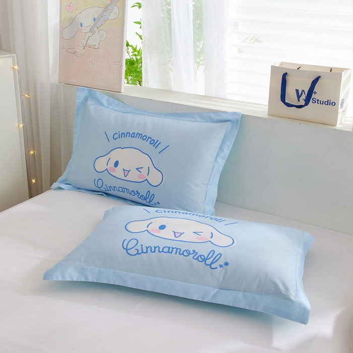 91家纺网 家纺一手货源 找家纺 蘭菲2023新款全棉印染三丽鸥全棉大版卡通四件套-枕套 肉包