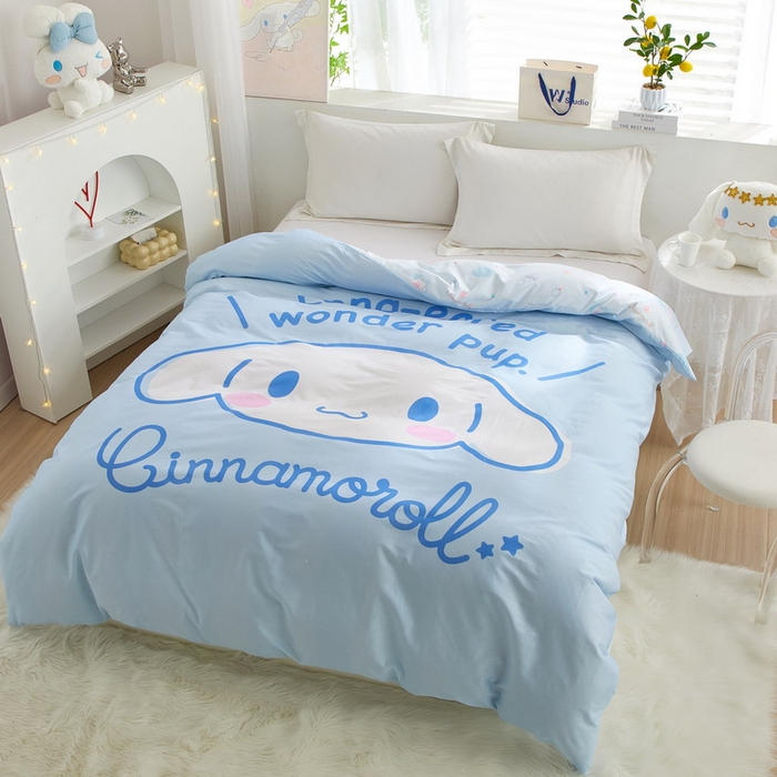 91家纺网 家纺一手货源 找家纺 蘭菲2023新款全棉印染三丽鸥全棉大版卡通四件套-被套 肉包