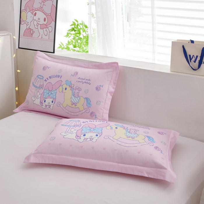 91家纺网 家纺一手货源 找家纺 蘭菲2023新款全棉印染三丽鸥全棉大版卡通四件套-枕套 小乐乐