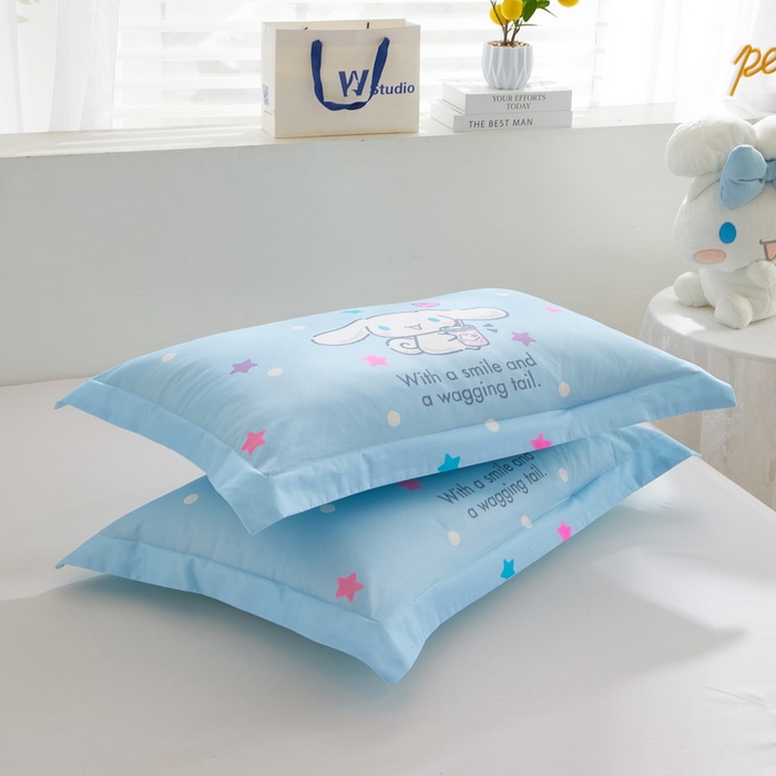 91家纺网 家纺一手货源 找家纺 蘭菲2023新款全棉印染三丽鸥全棉大版卡通四件套-枕套 奶茶来了