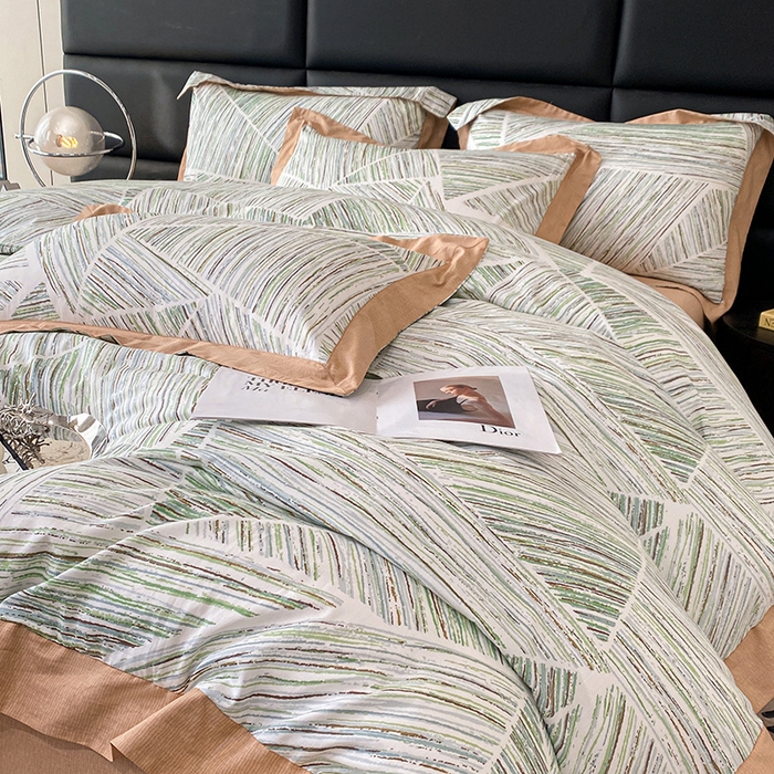 91家纺网 家纺一手货源 找家纺 金奇达 2024新款全棉宽边轻奢四件套 初夏