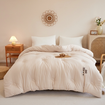 91家纺网 家纺一手货源 找家纺 （总）米乐多细条纹水洗皱皱纱10%大豆被加厚冬被被子被芯春秋被