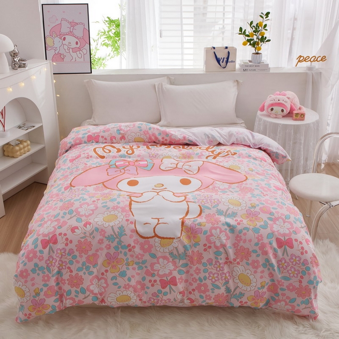 91家纺网 家纺一手货源 找家纺 蘭菲2023新款全棉印染三丽鸥全棉大版卡通四件套-被套 闺蜜