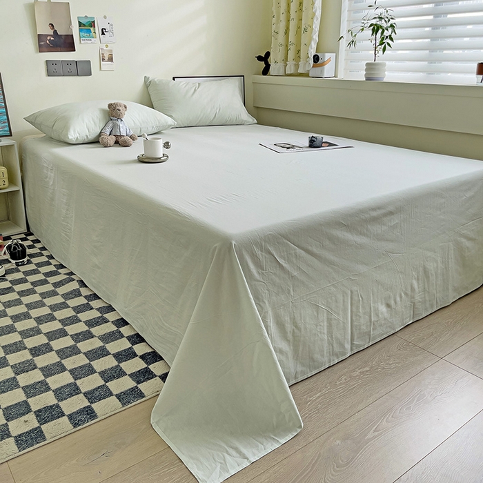 91家纺网 家纺一手货源 找家纺 六巷胡同 2023新款32支全棉纯色水洗棉单床单 薄荷绿