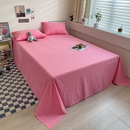 91家纺网 家纺一手货源 找家纺 六巷胡同 2023新款32支全棉纯色水洗棉单床单 树莓红