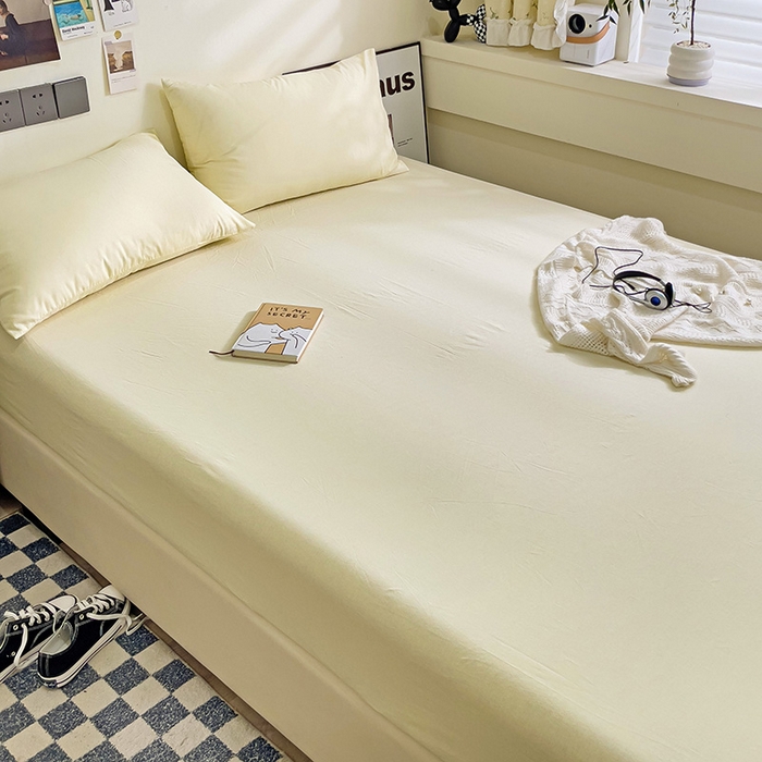 91家纺网 家纺一手货源 找家纺 （总）六巷胡同 2023新款32支全棉纯色水洗棉单床笠