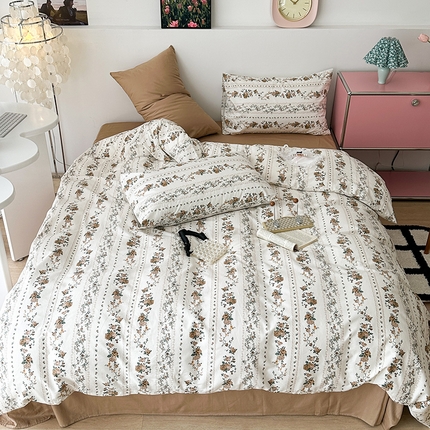 91家纺网 家纺一手货源 找家纺 （总）昔可家纺 2023新款法式田园花卉混搭全棉四件套