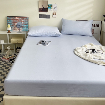 91家纺网 家纺一手货源 找家纺 （总）六巷胡同 2023新款32支全棉纯色水洗棉单床笠