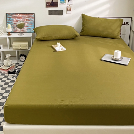 91家纺网 家纺一手货源 找家纺 （总）六巷胡同 2023新款32支全棉纯色水洗棉单床笠