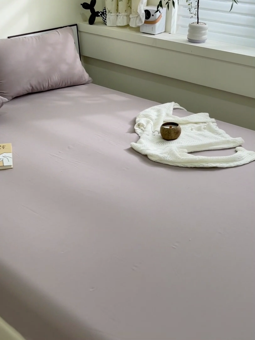 91家纺网 家纺一手货源 找家纺 六巷胡同 2023新款32支全棉纯色水洗棉单床笠 藤萝紫