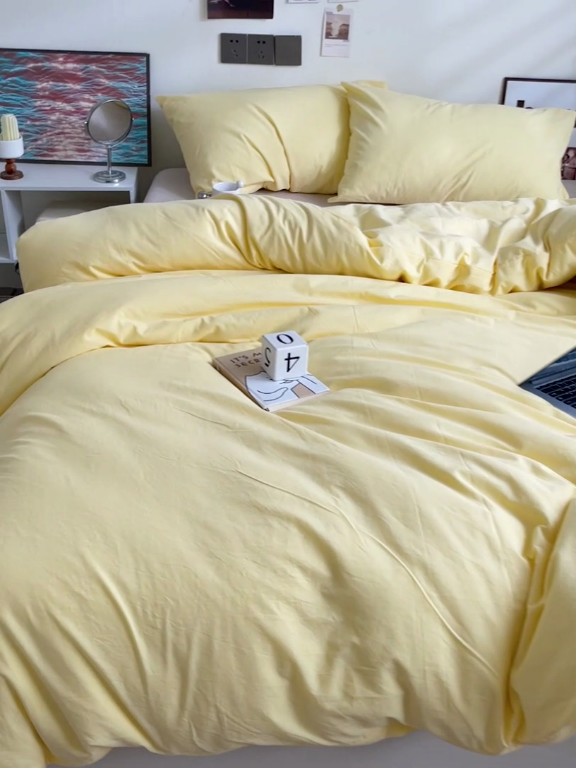 91家纺网 家纺一手货源 找家纺 （总）六巷胡同 2023新款32支全棉纯色水洗棉单被套