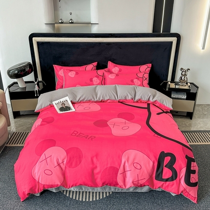 91家纺网 家纺一手货源 找家纺 （总）色鬼布艺 2023新款加厚双面磨毛数码大版印花四件套