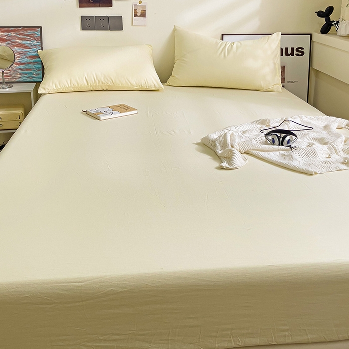 91家纺网 家纺一手货源 找家纺 （总）六巷胡同 2023新款32支全棉纯色水洗棉单床笠