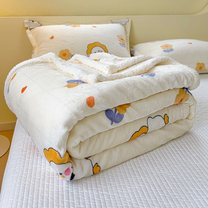 91家纺网 家纺一手货源 找家纺 沐慕 2023新款毛毯 萌萌鸭