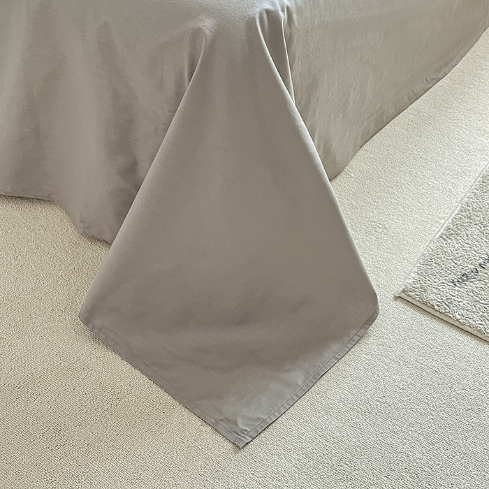 91家纺网 家纺一手货源 找家纺 琪格格纺织 2023新款爱在春秋系列A类纯棉加厚色织三层纱四件套 爱在春秋灰